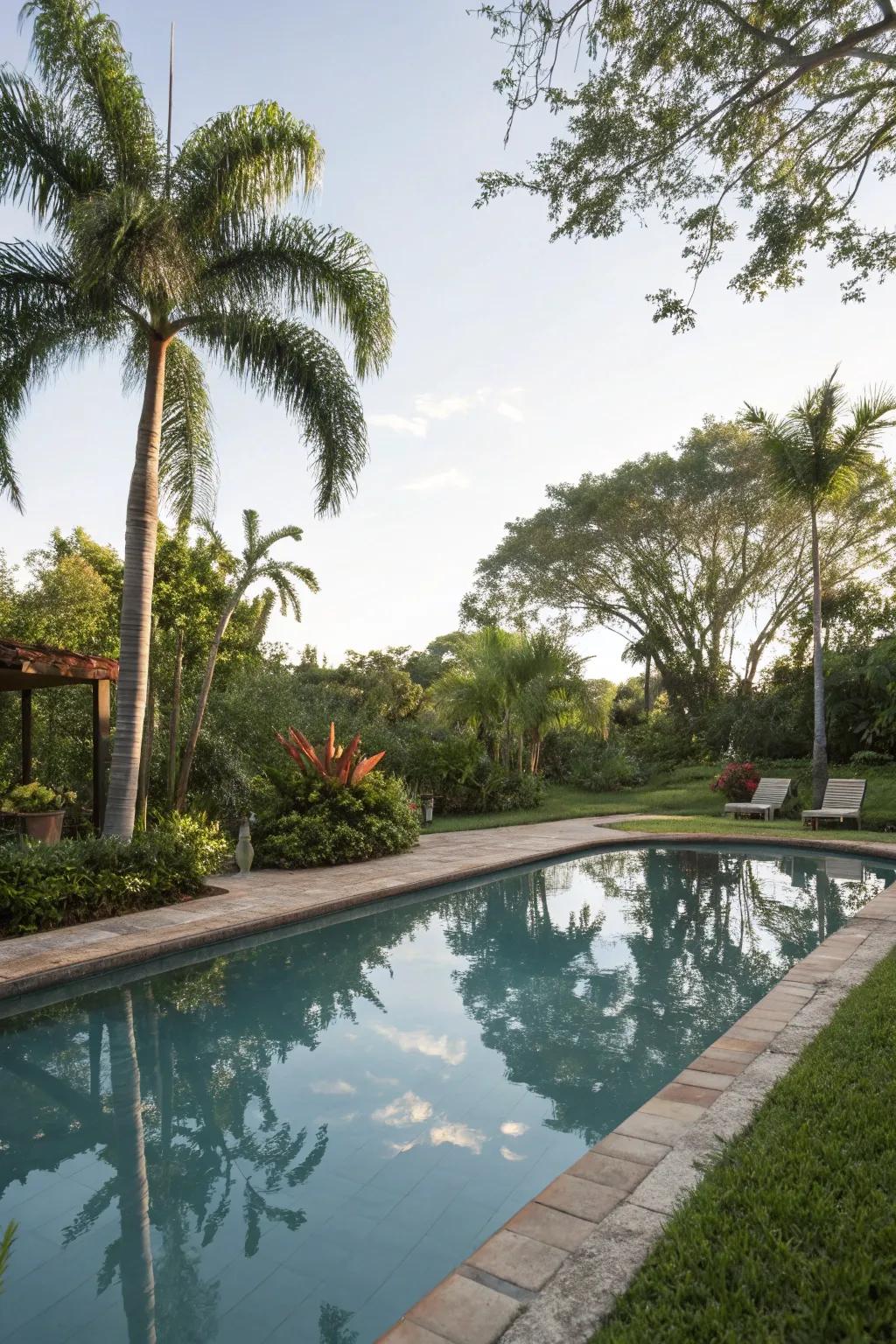 Introduce tranquility with a calming reflective pool.