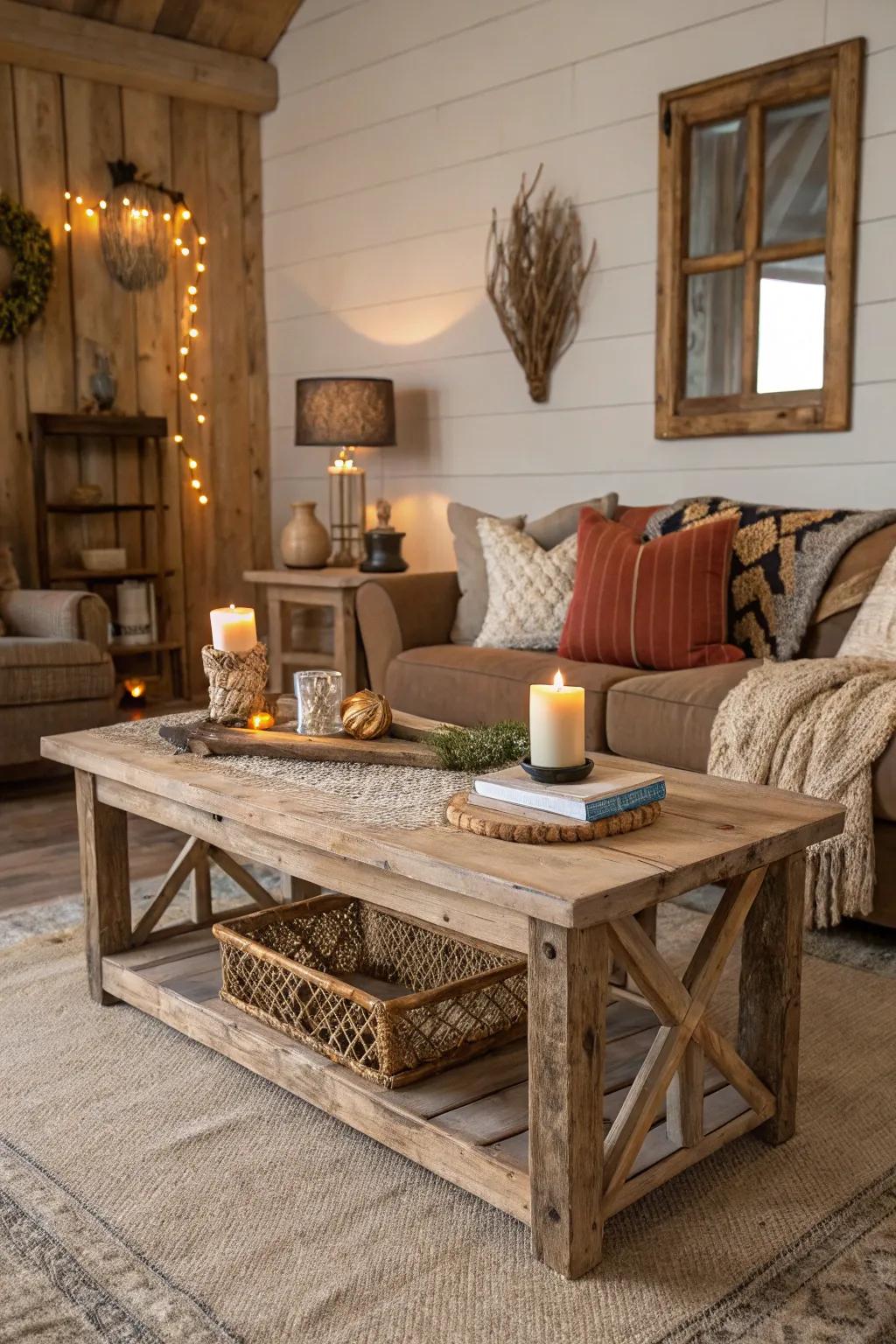 Seashore finishes add rustic charm and warmth.