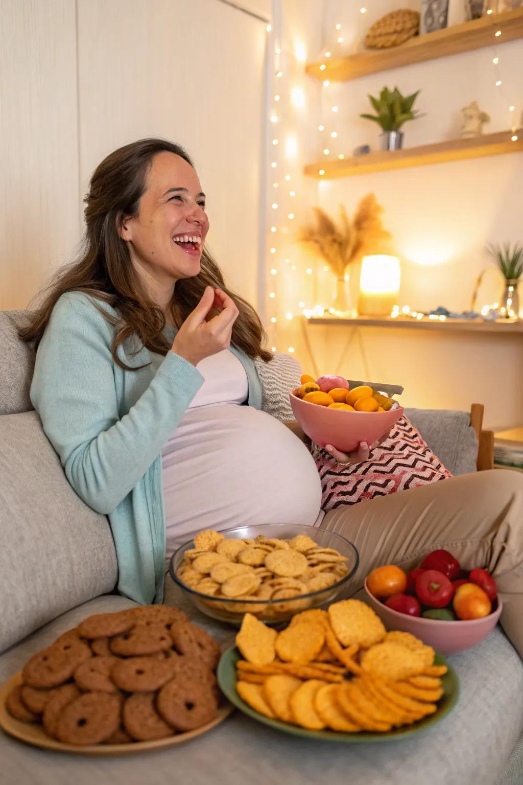 Capture the amusing side of pregnancy with a food-themed shoot.