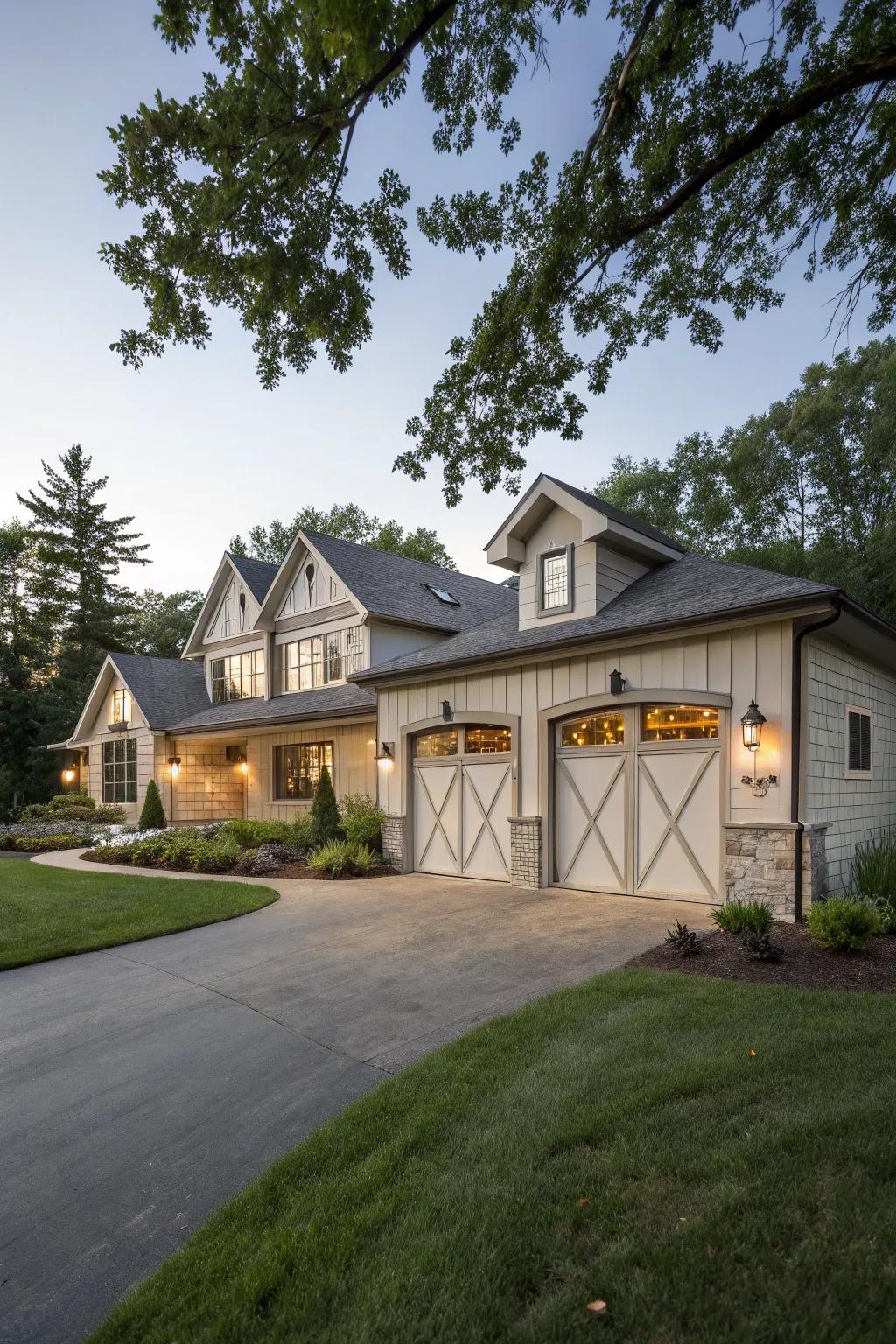 Amazing classic garage doors on a raised ranch.