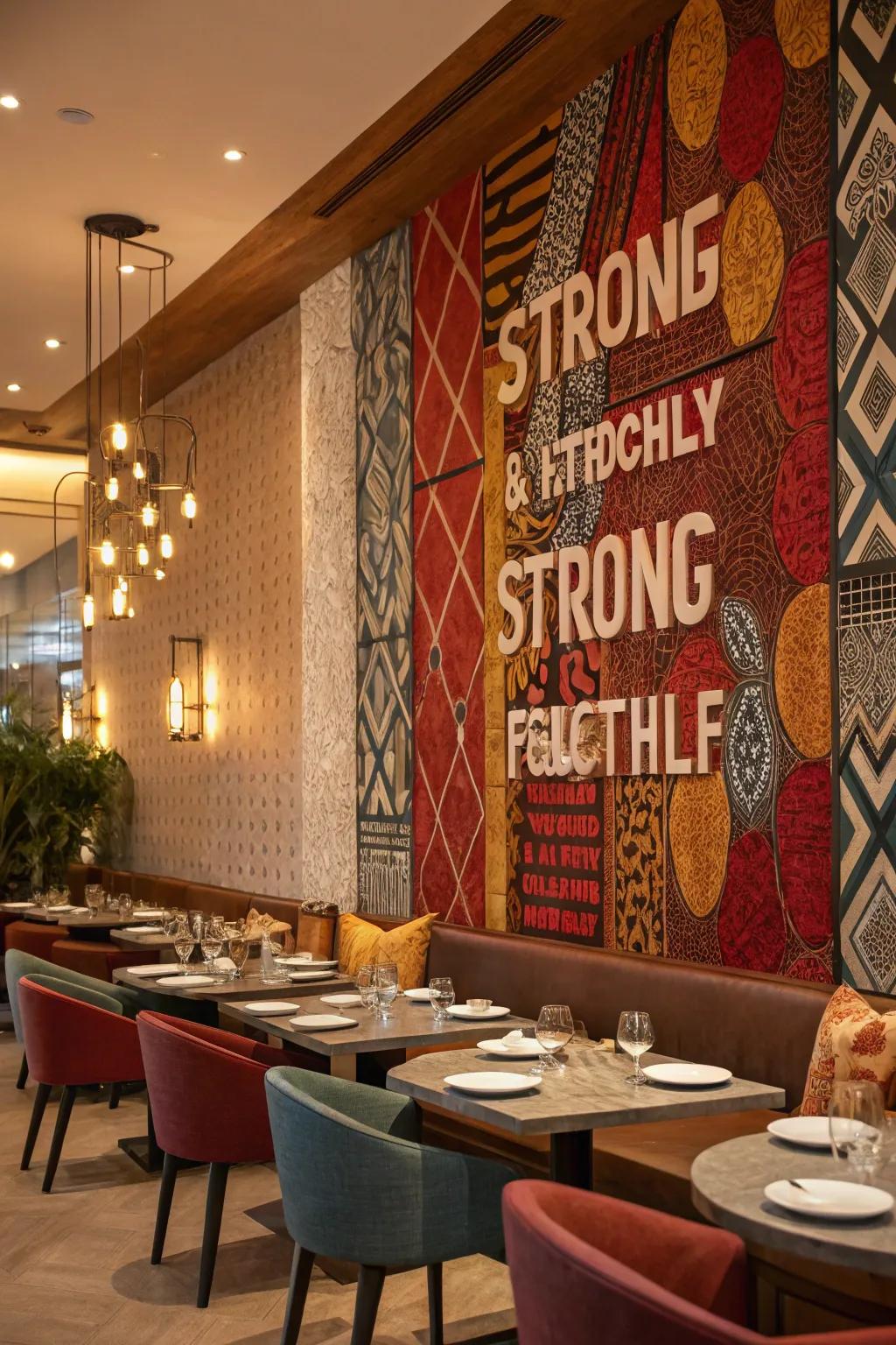 A statement wall evolves into the room's focal point.