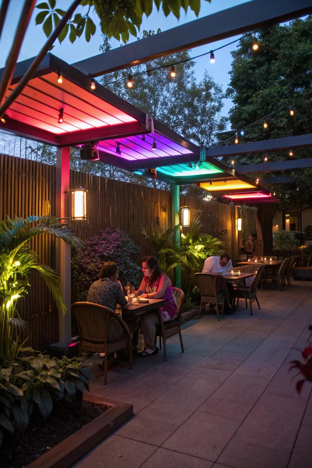 Color-shifting LEDs offer a playful and adaptable lighting option.