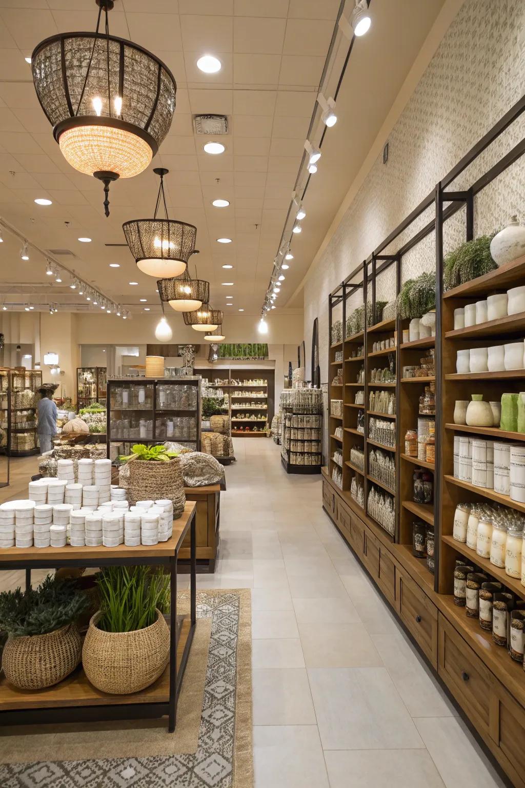 Symmetrical arrangements convey concord and equilibrium to retail environments.
