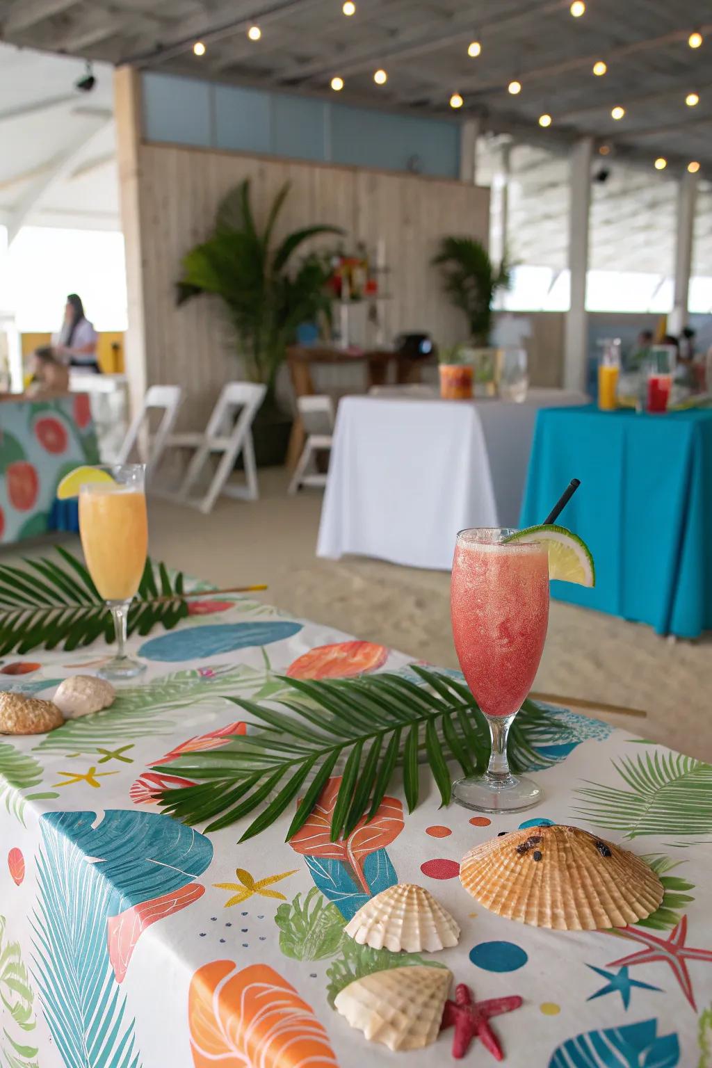 A Coastal Paradise Party with a tropical theme.