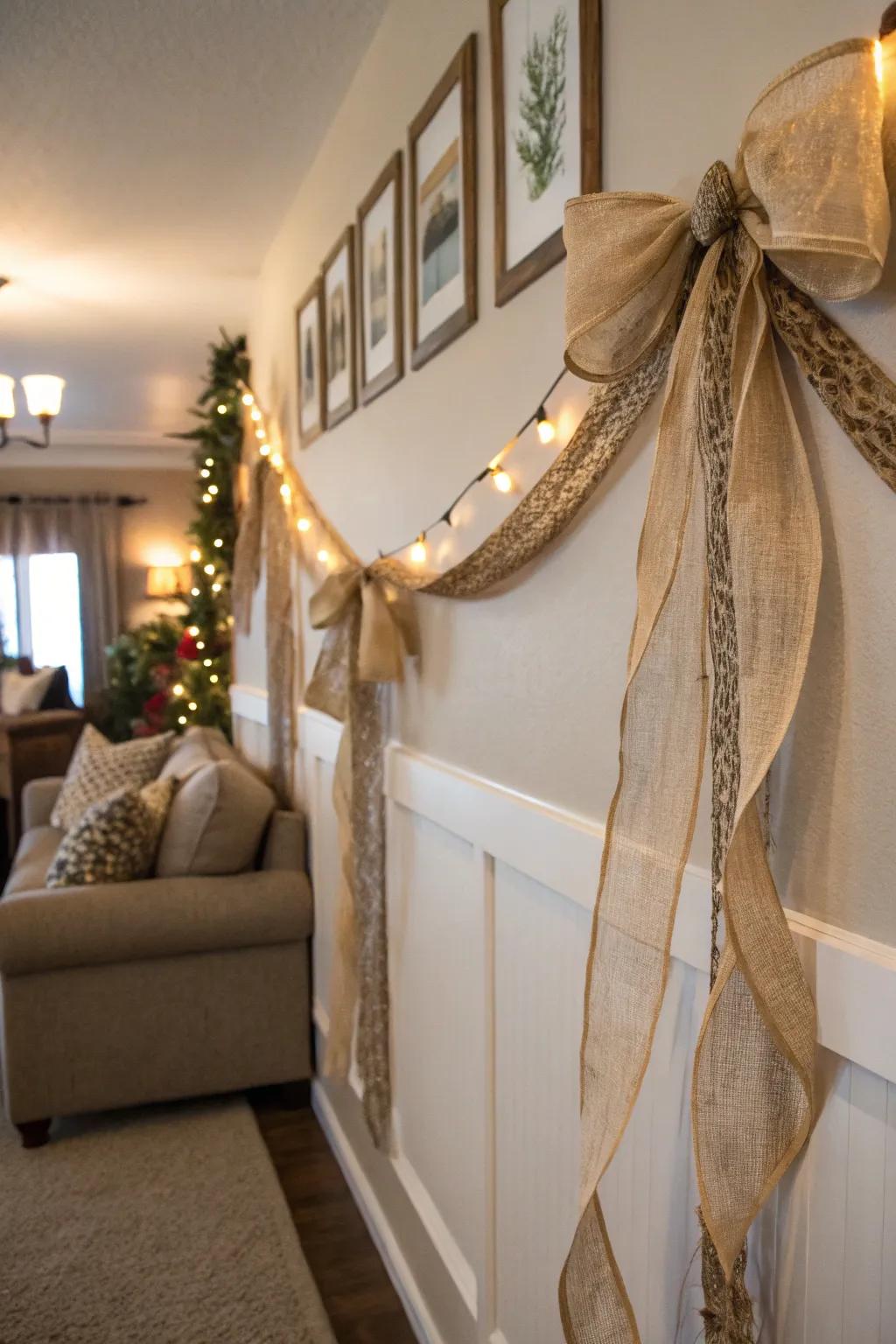 Warm your area through a country fabric strip garland.