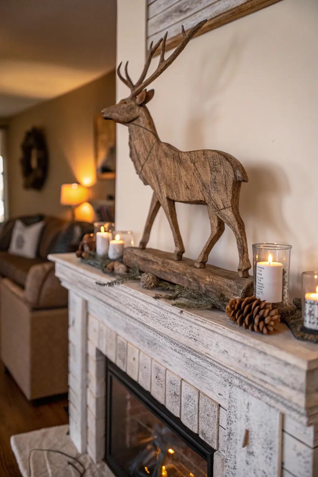 Wildlife sculptures capture the splendor of nature.