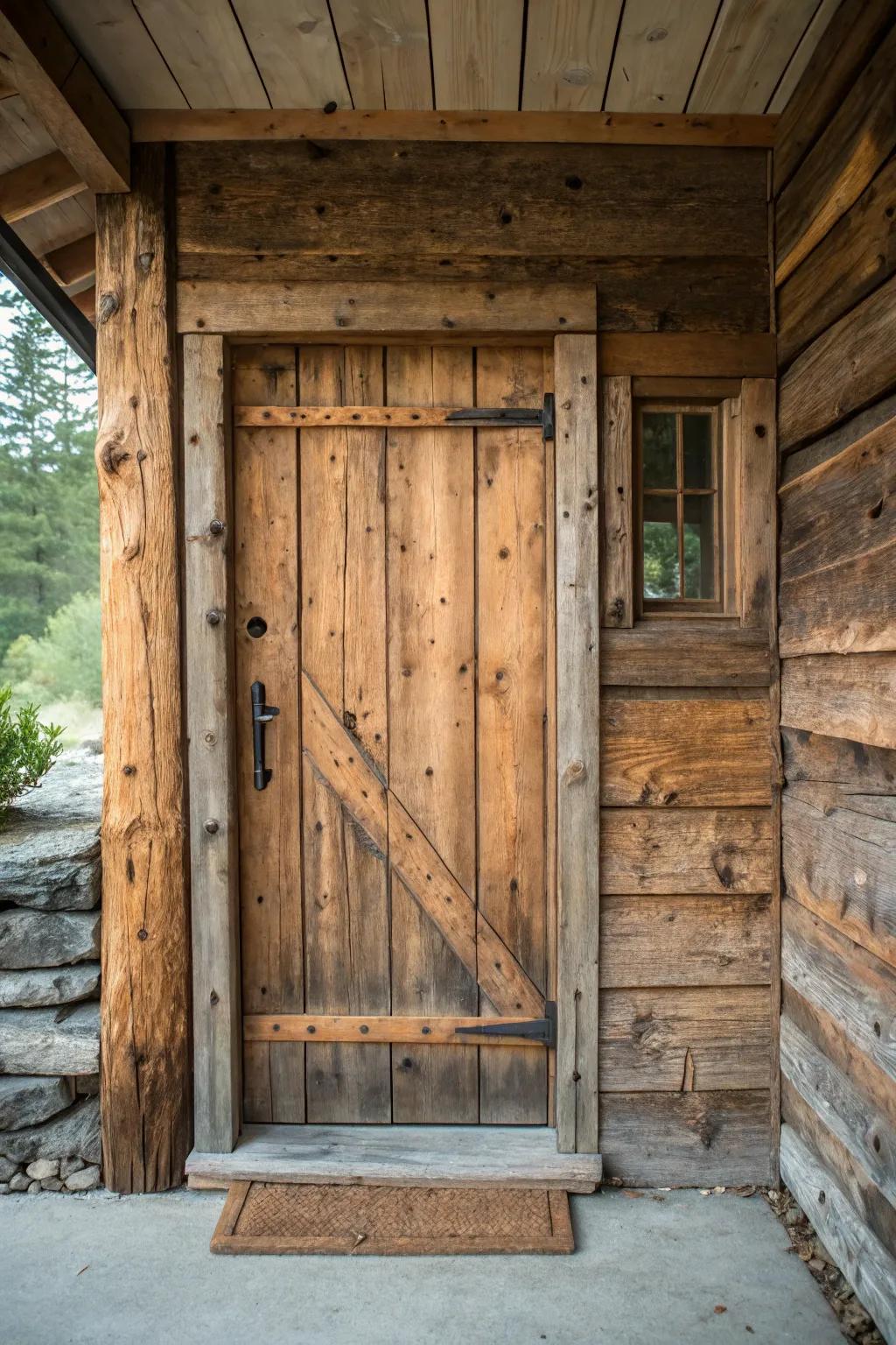 Reclaimed wood doors bring history and sustainability to your home.