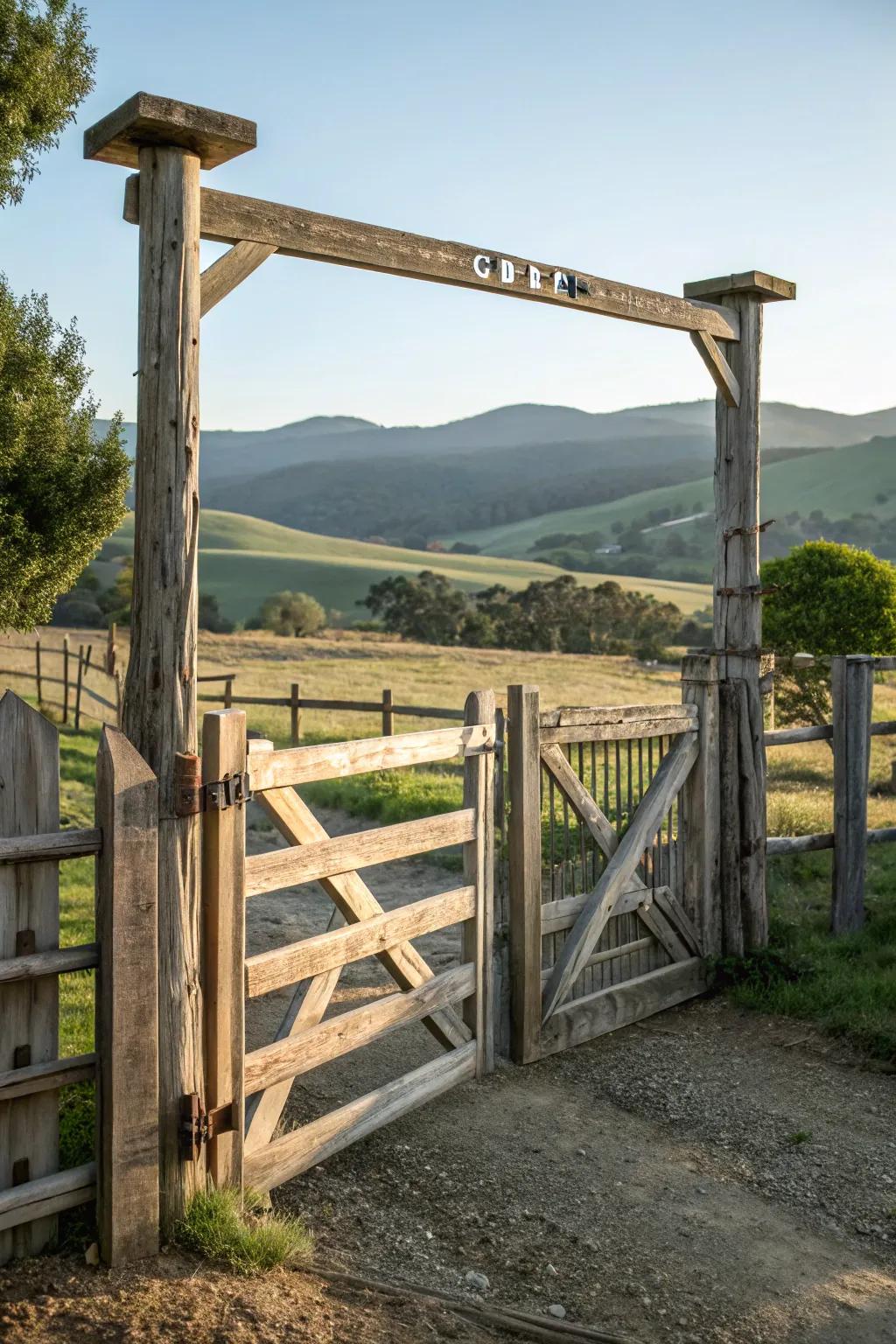 A sophisticated homestead portal crafted from cedar timber.
