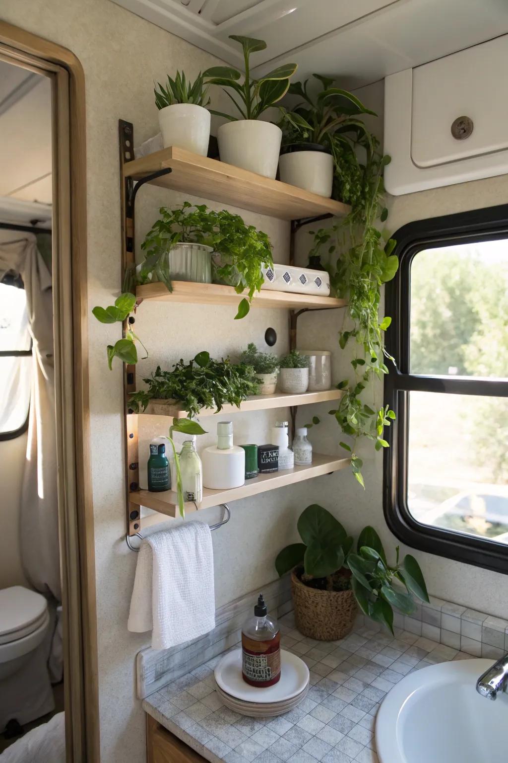 Develop display space with drifting shelves.