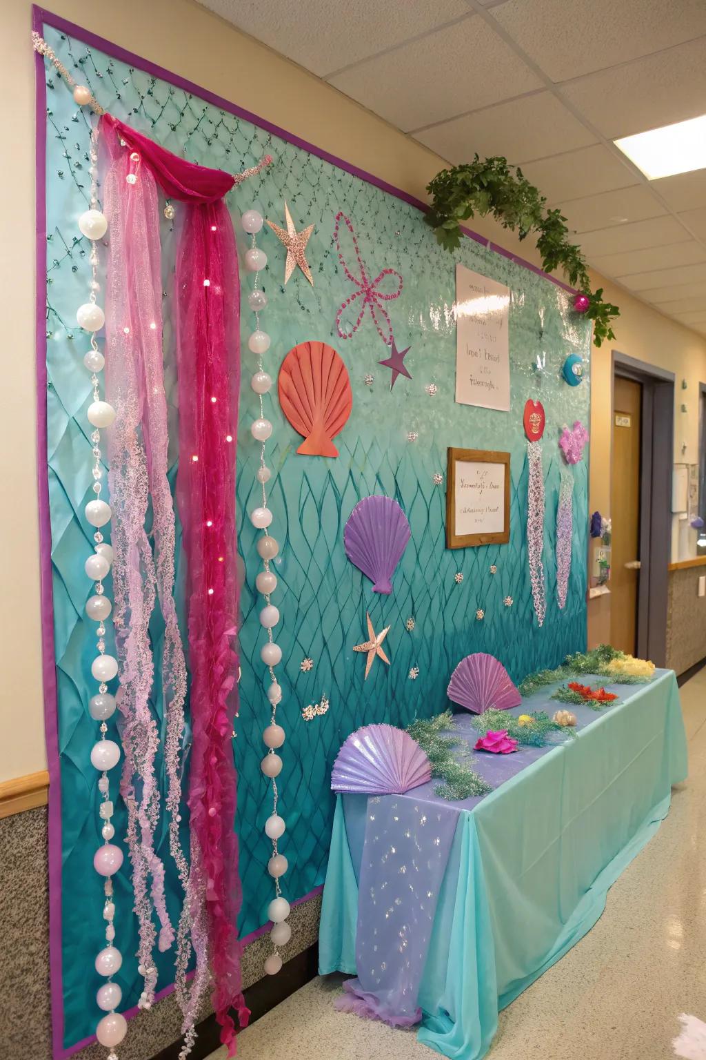 Add a sprinkle of magic with a mermaid-themed display.
