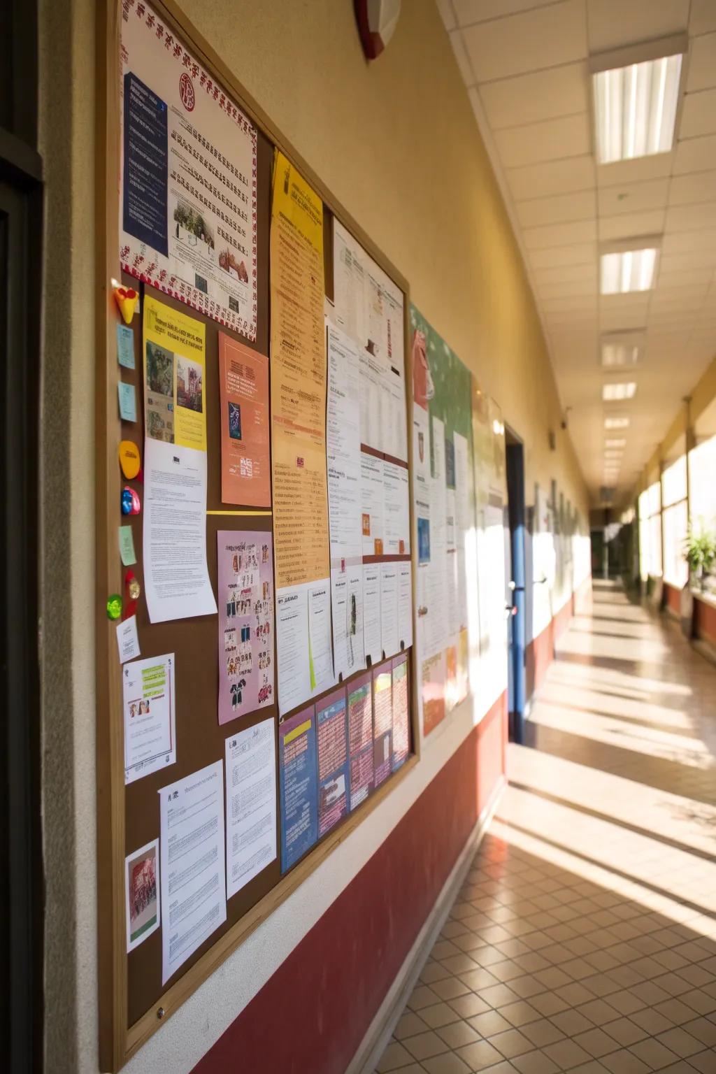 A local events calendar board promoting team participation in local activities.