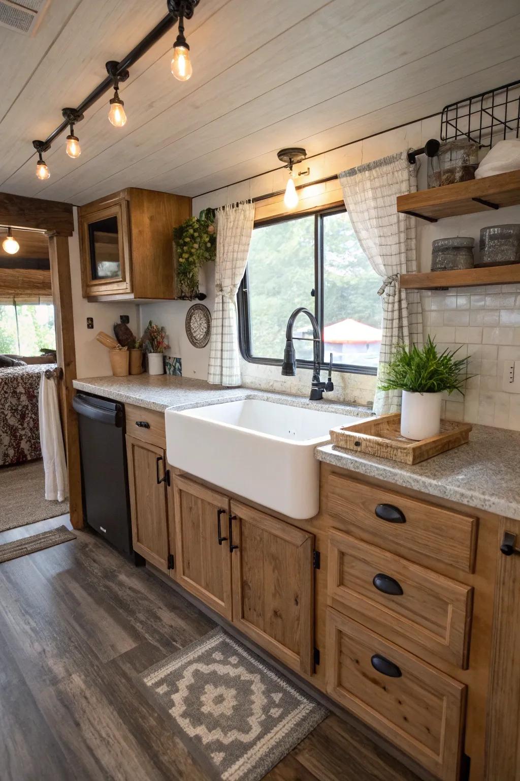 Farmhouse sinks incorporate country charm and utility.