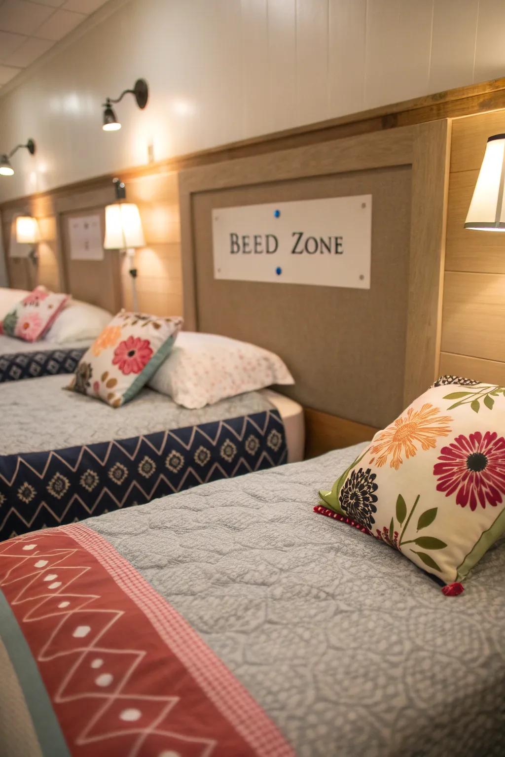 Personalized sleeping areas help ensure each child feels like they're right at home.