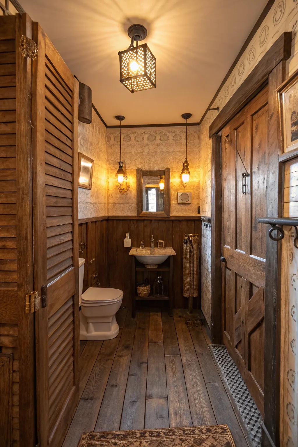 Saloon doors bring vintage style with functionality.