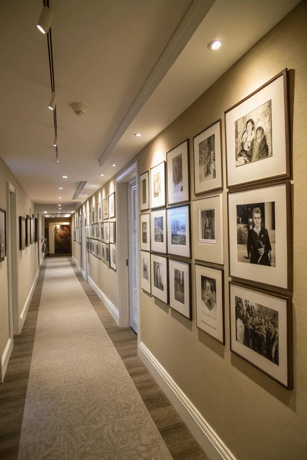 A photographic gallery imparts a personalized and sophisticated nuance to your passageway.