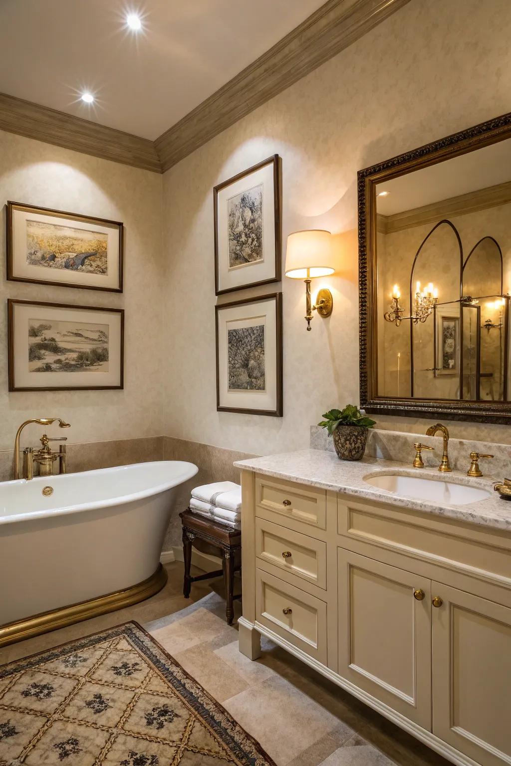 Artwork adds personal flair and sophistication.