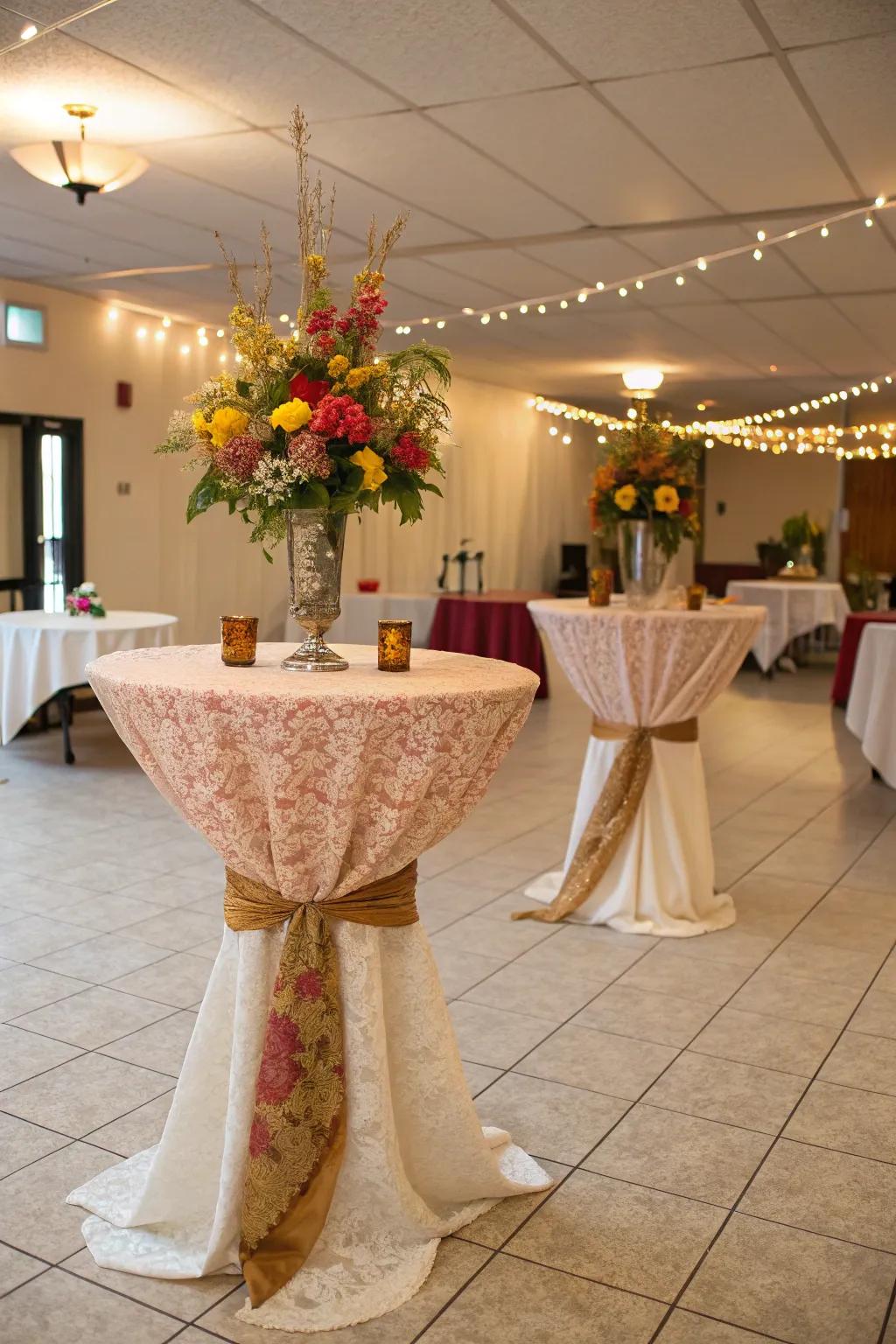 Ornamental tables contribute elegance and personal style.