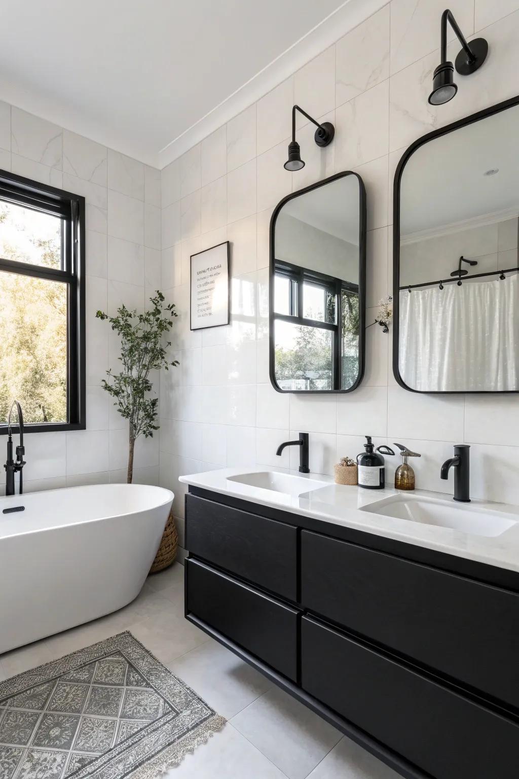 Black accents enhance depth and contrast.