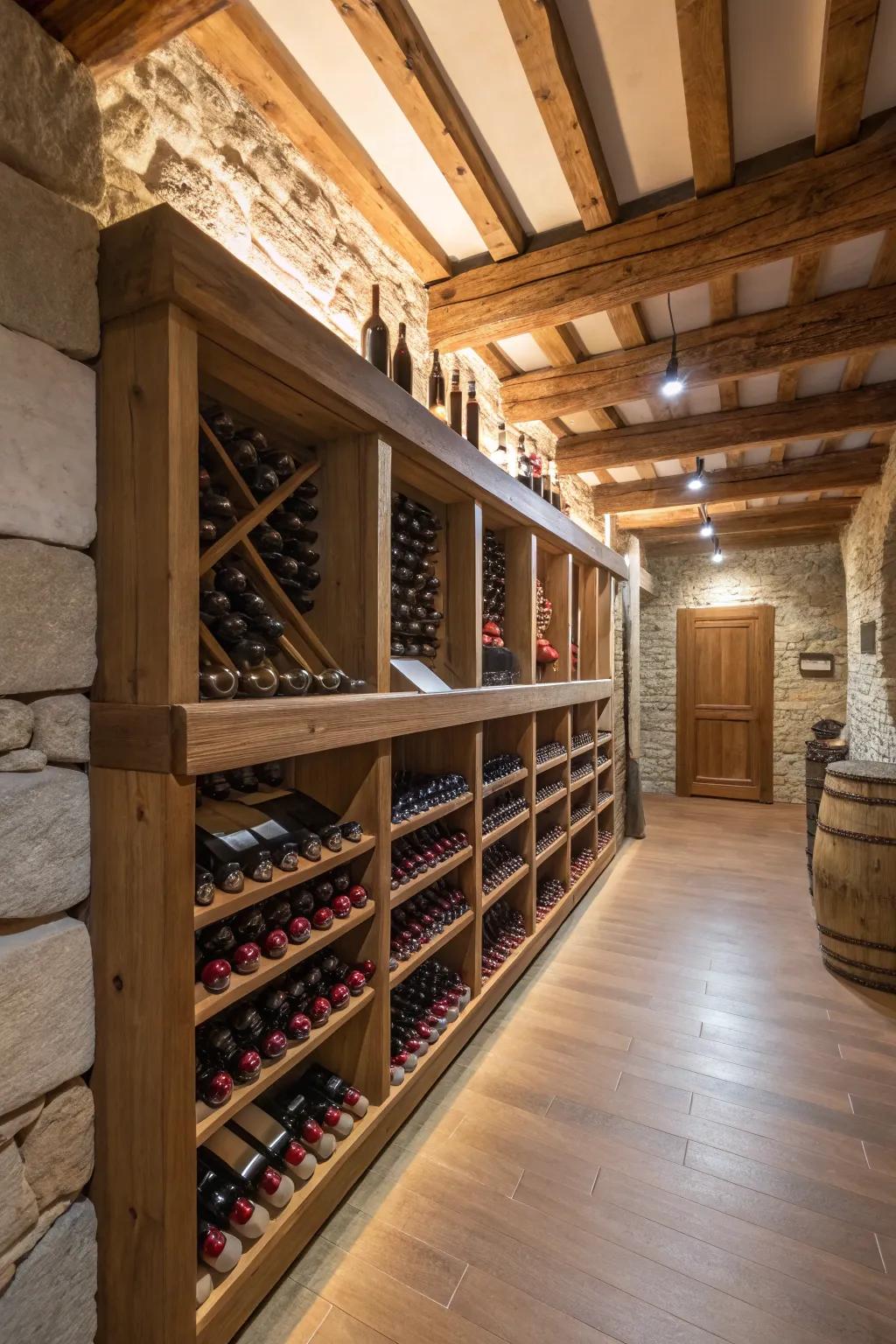 Suspended ledges cultivate a minimalist and contemporary visual.