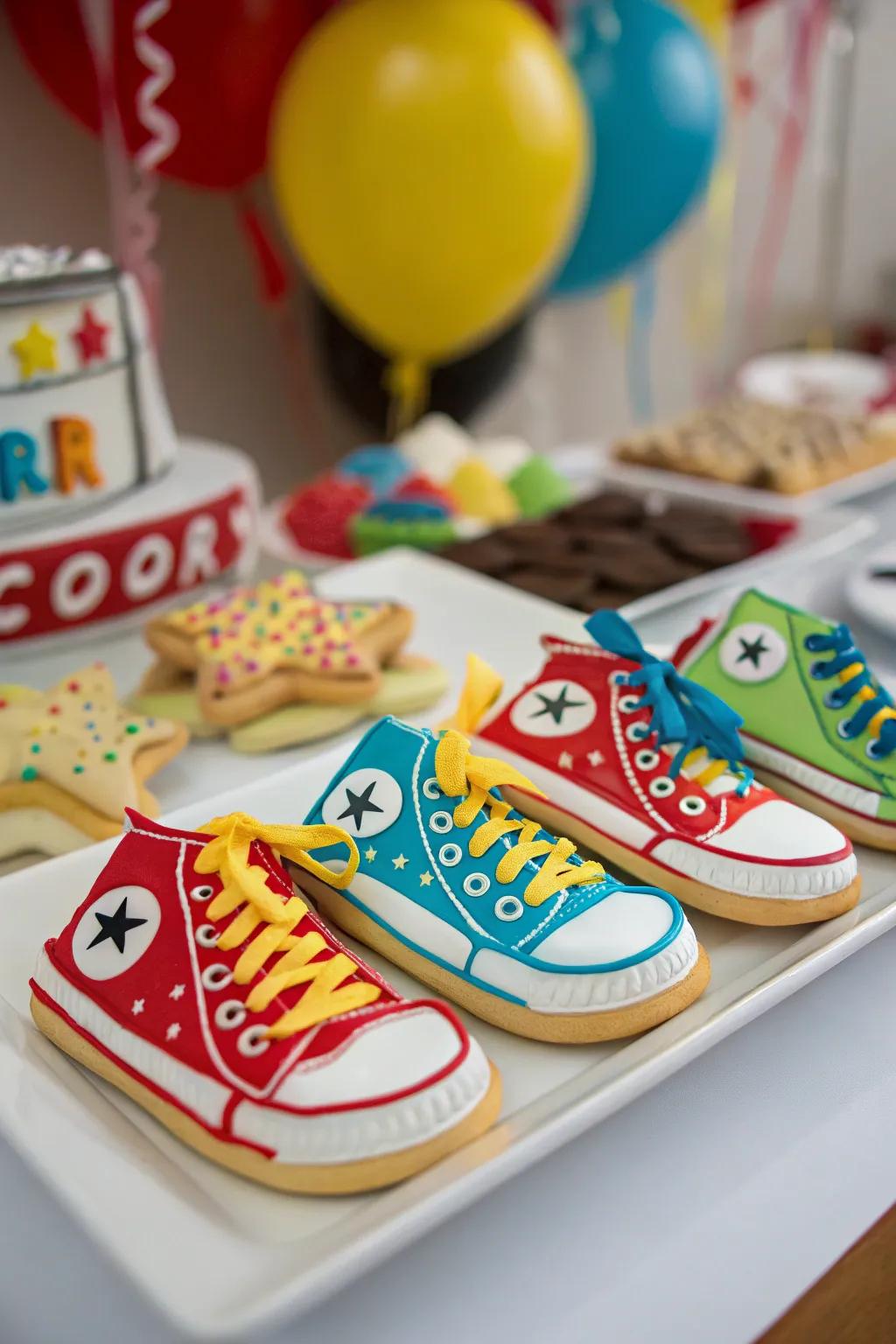 Sneaker-themed treats adding a delightful twist to the party.