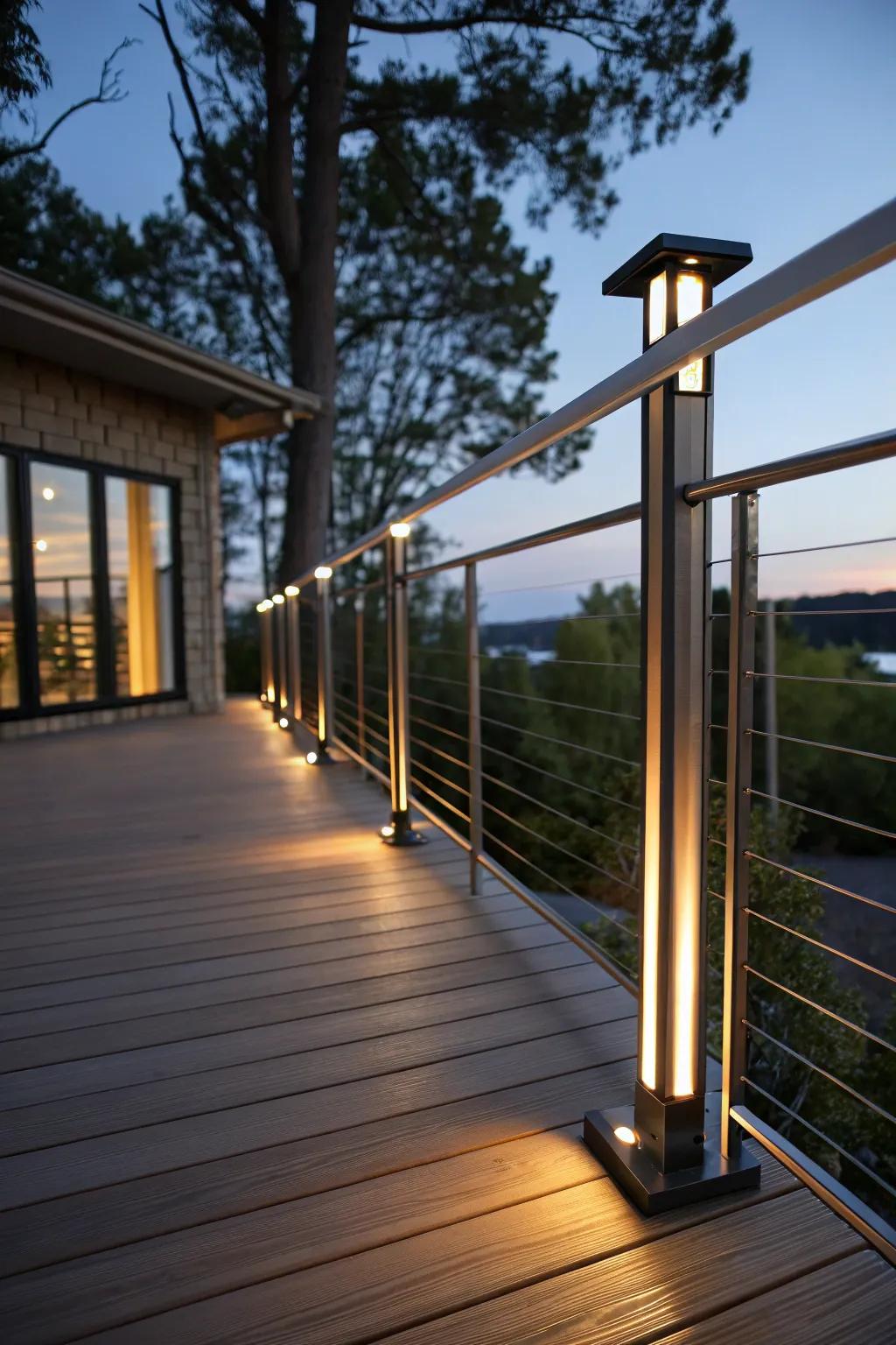 Solar rail lights enhance both safety and style.