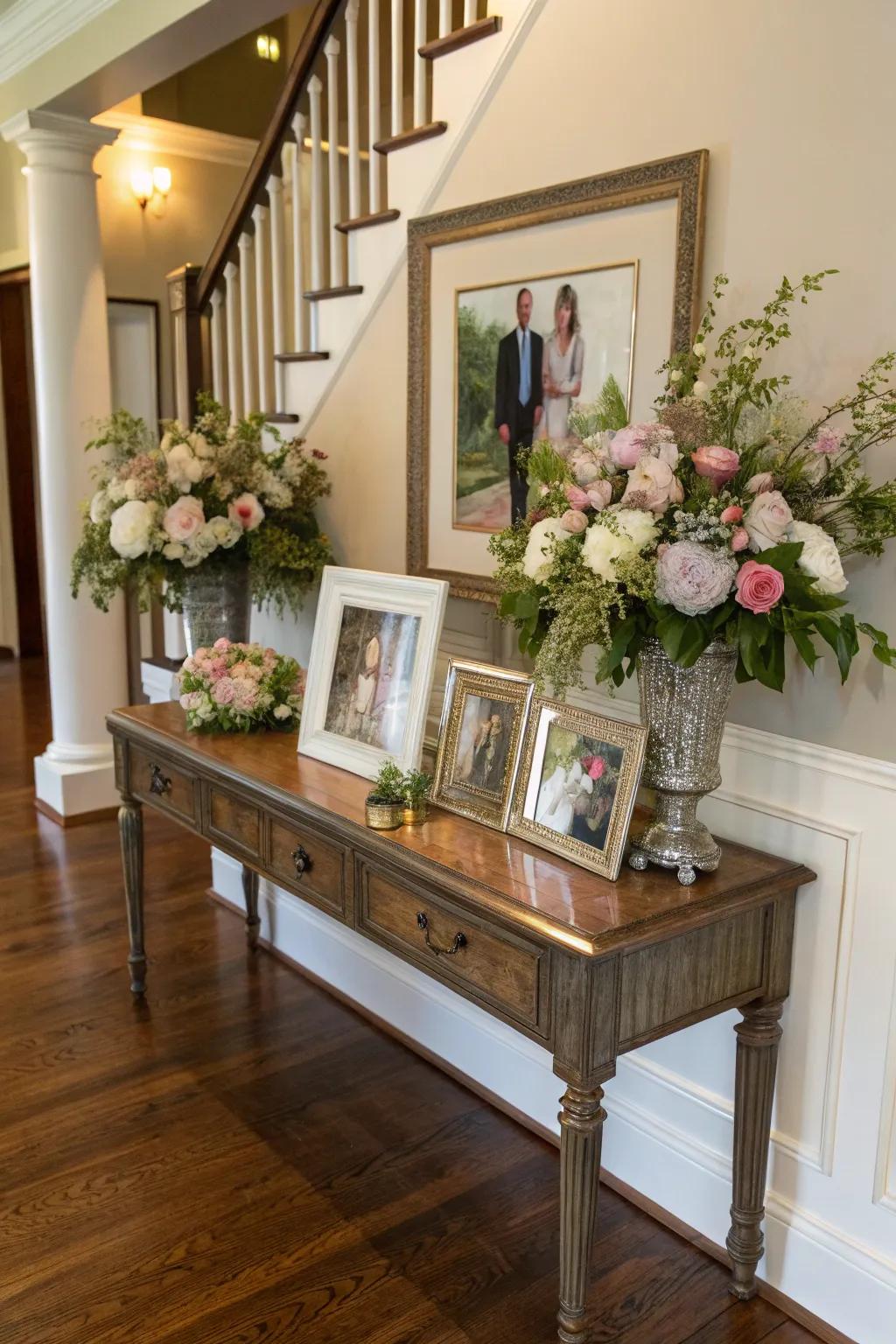 A warm and inviting entry that welcomes guests into a Southern home.
