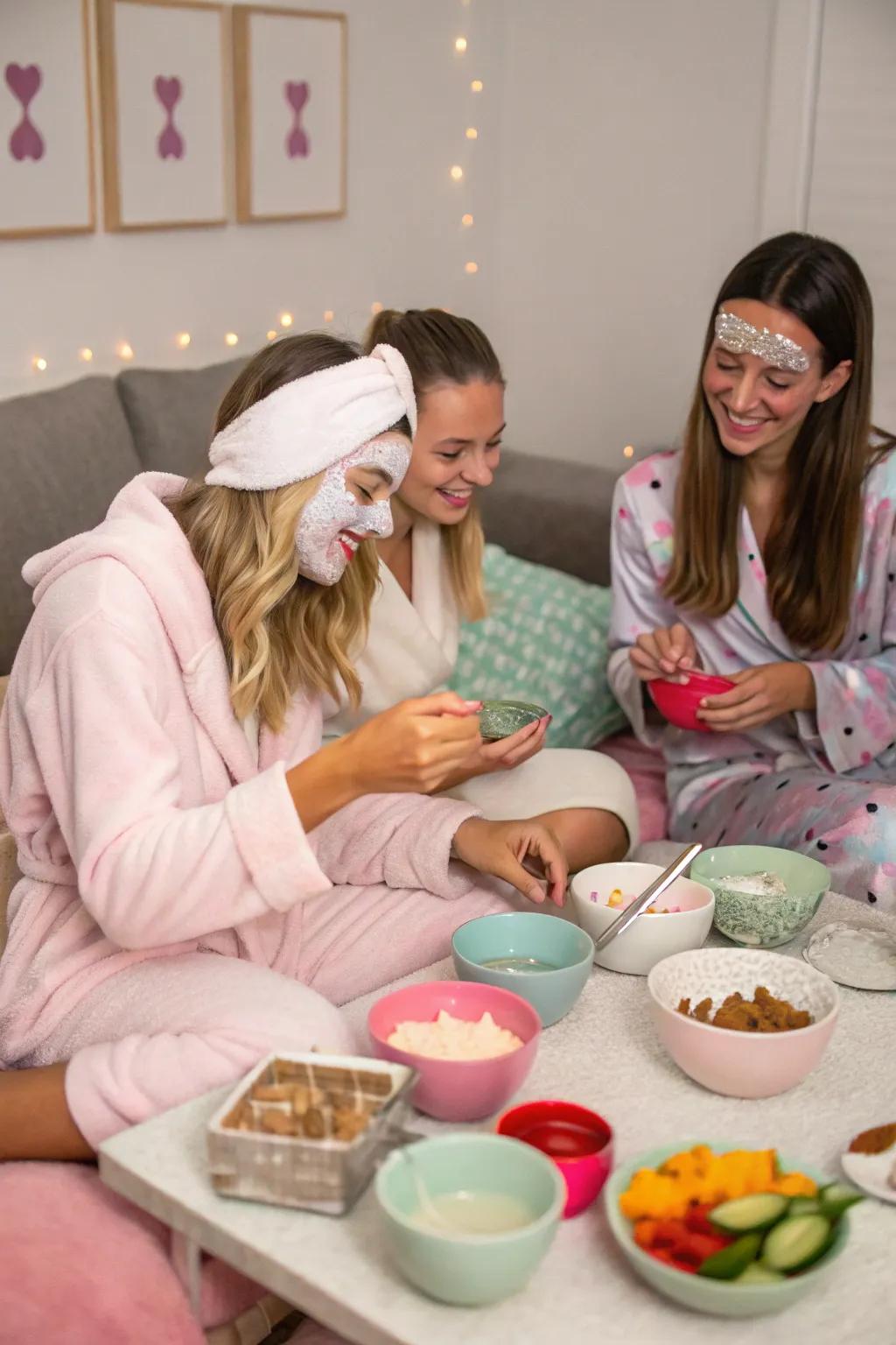 DIY face masks making for a fun and engaging spa activity.