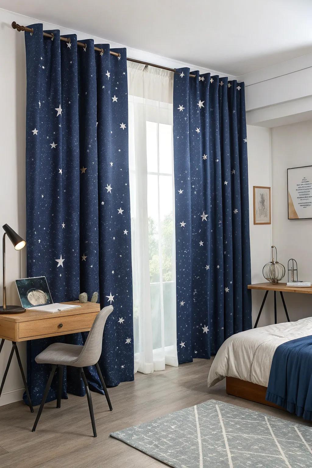 Cosmic window coverings bring privacy and a celestial touch to your space.