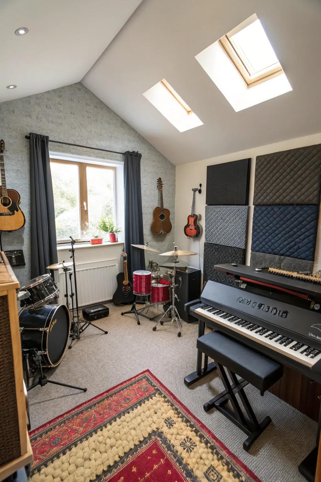A private rehearsal space allows uninterrupted musical innovation.