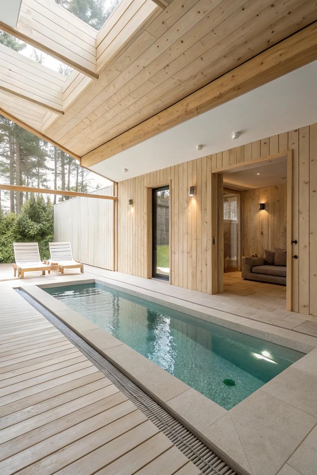 Achieve a serene look with Scandinavian pool design.