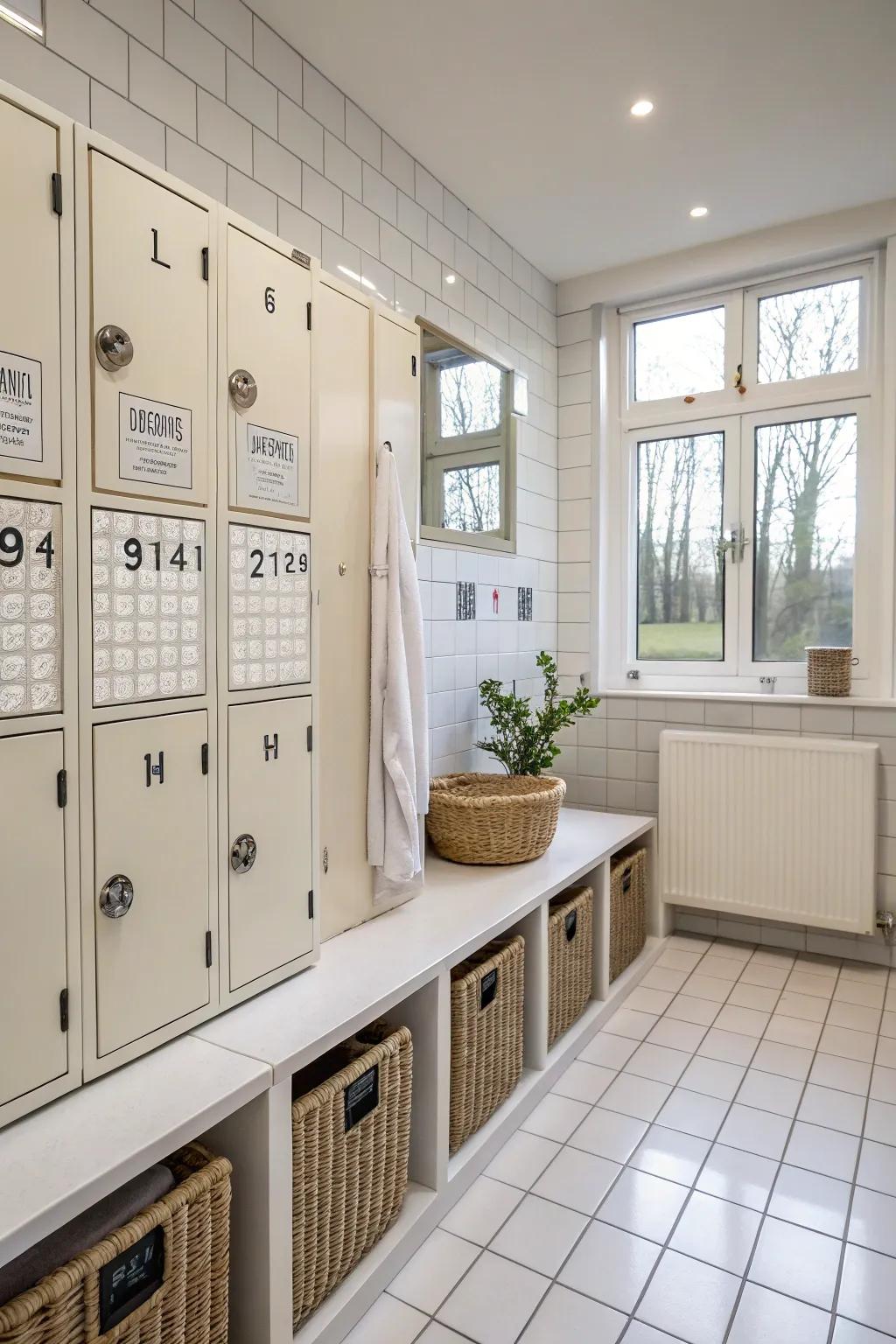 Individual storage areas offer comfort and organization for staff.