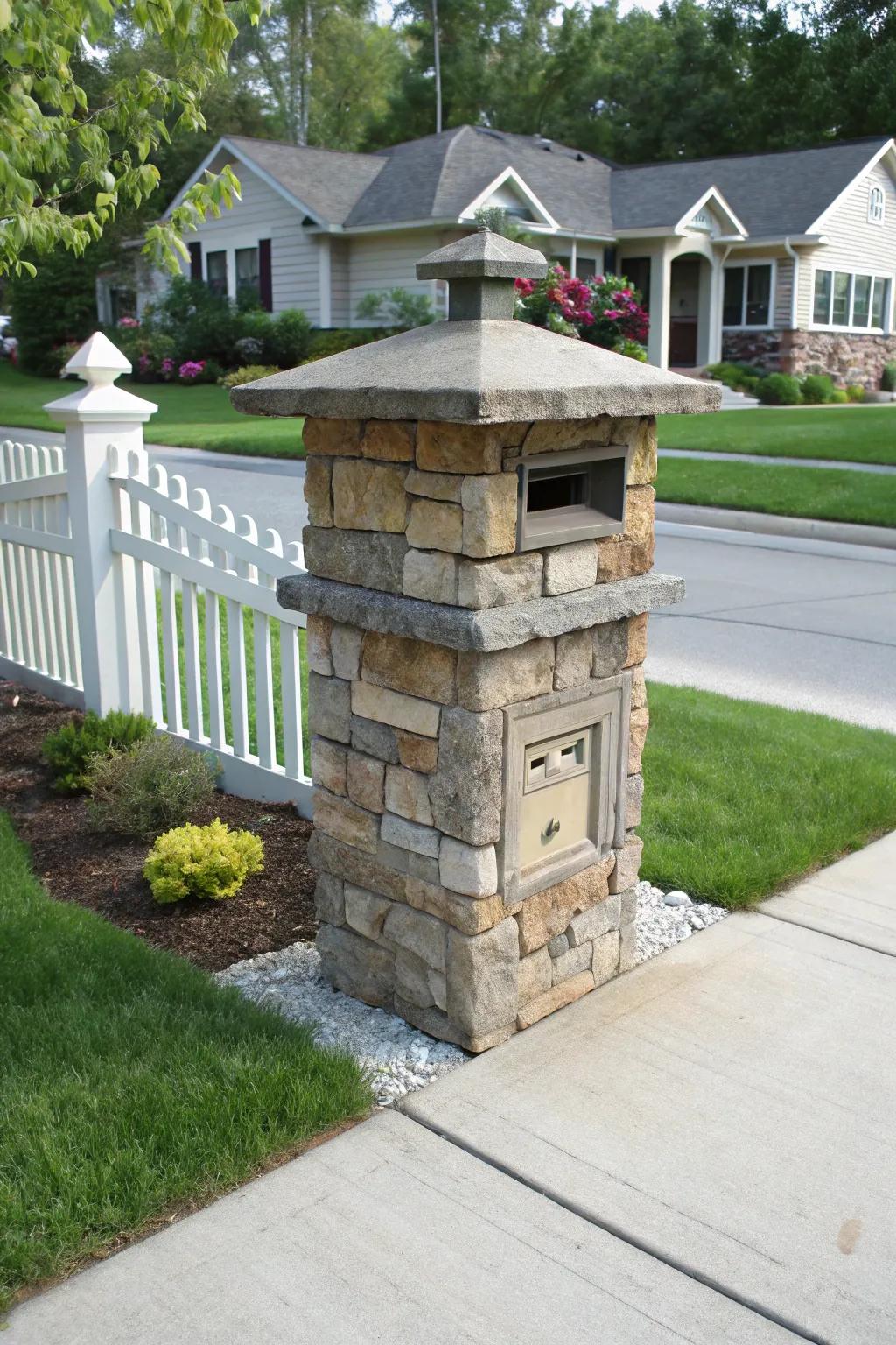 Recessed slots protect your mail from the weather.