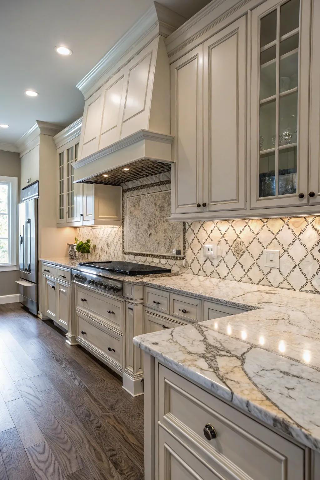 Marble and tile pairings bring surface and elegance together.