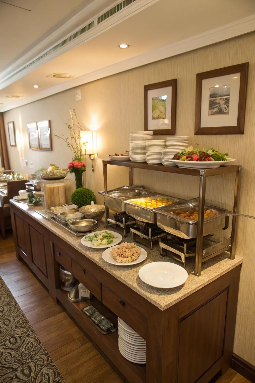 Smart use of space amplifies your buffet's efficiency.