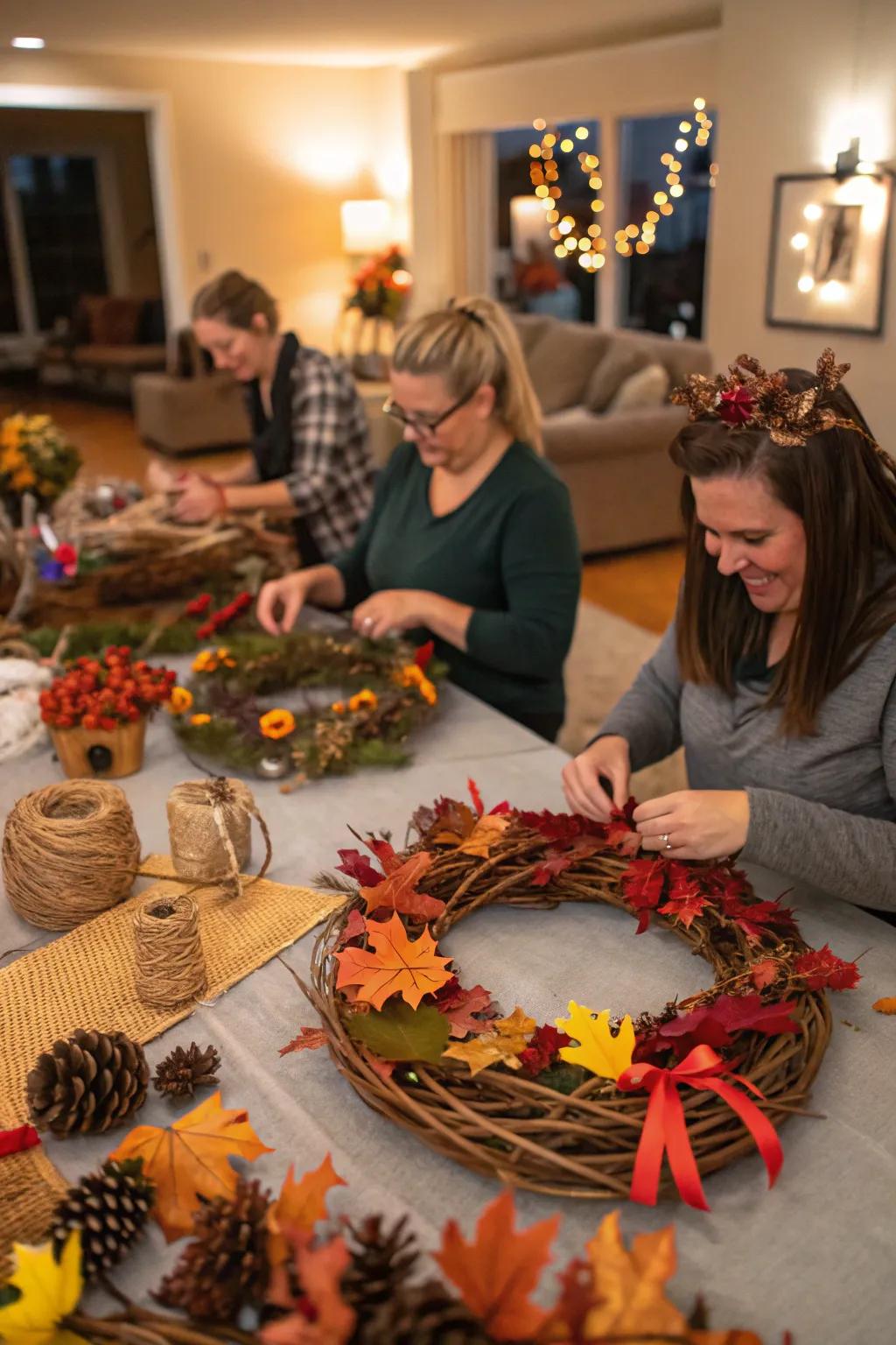 Making personalized garlands contributes a personal touch to Thanksgiving decorating.