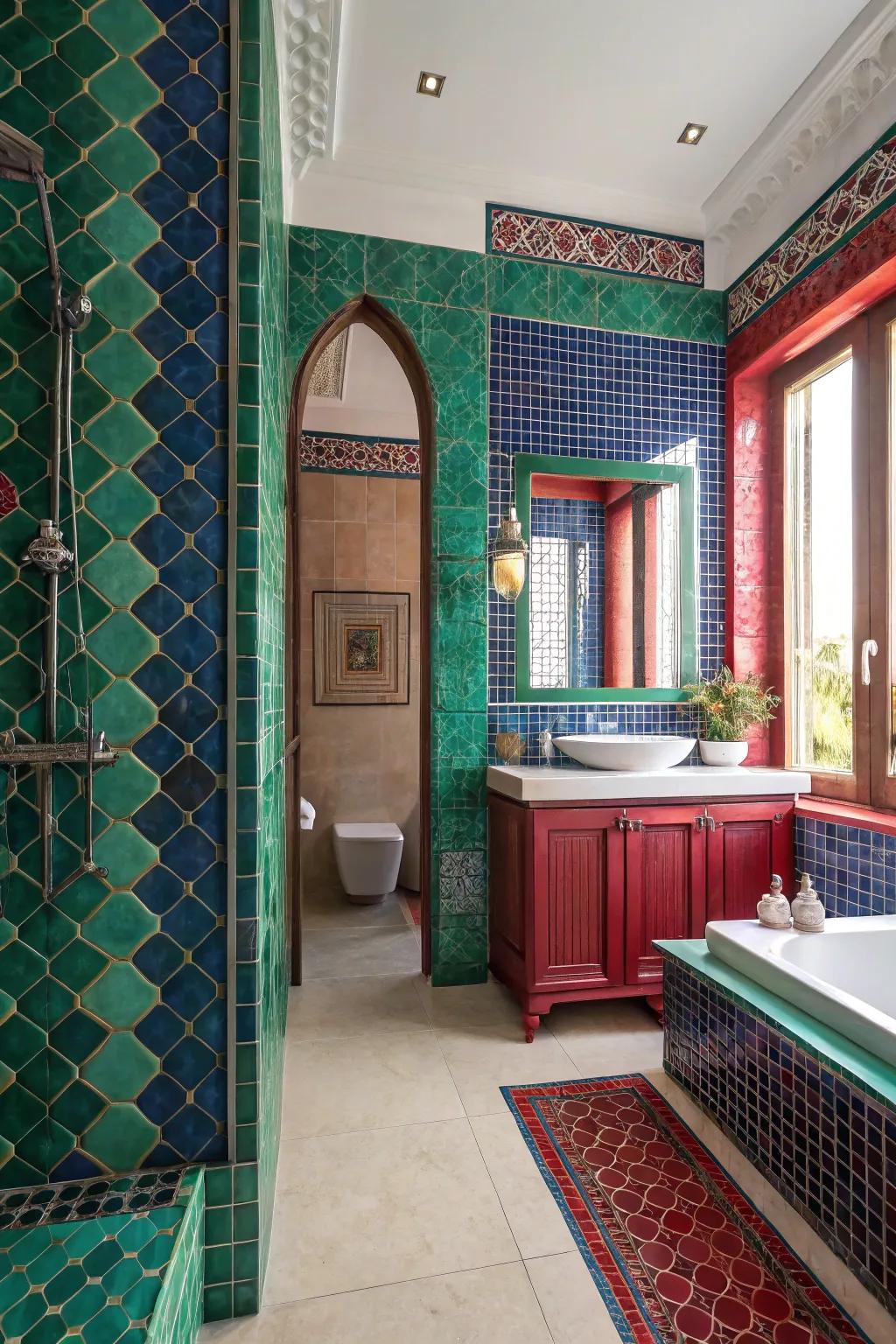 Transform your space with bold vibrant-colored tiles.
