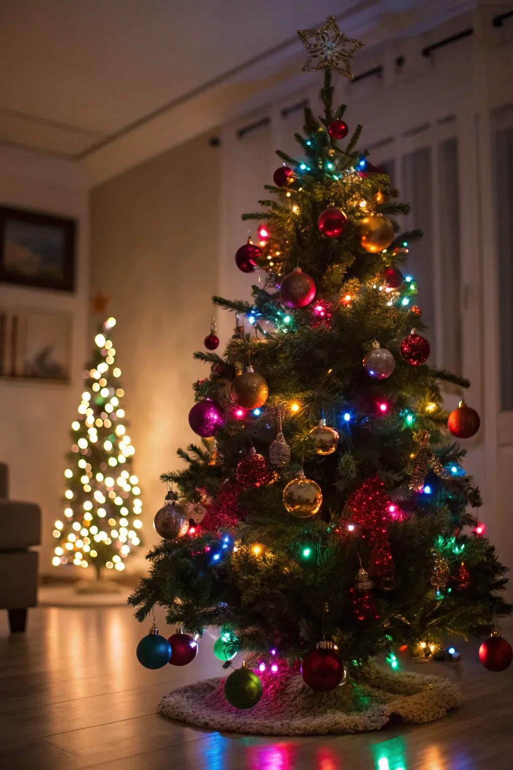 Light-Emitting Diode lights keep the fir safe and cheerful.
