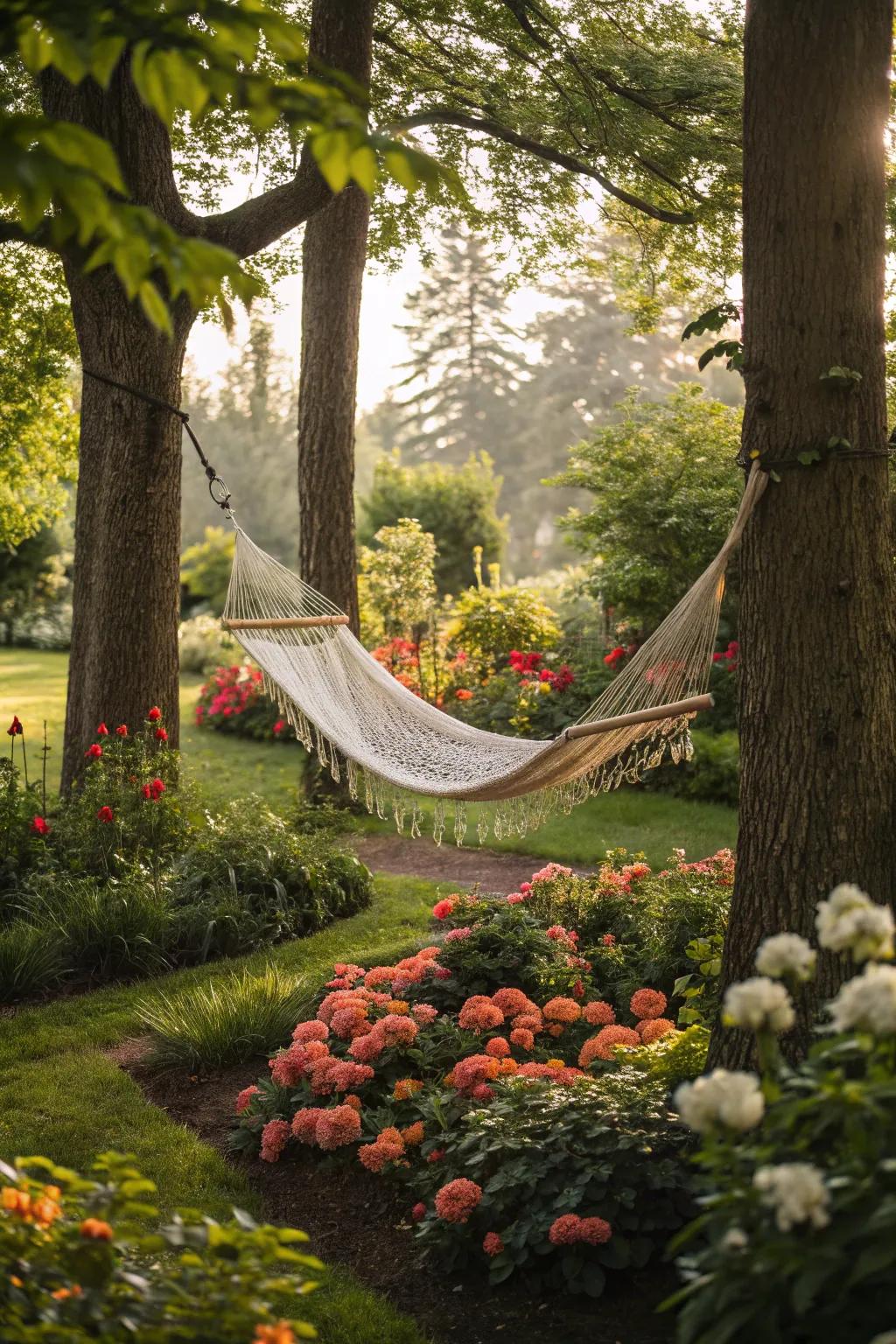 Morph your trees into a lounger hideaway, culminating in supreme relaxation.