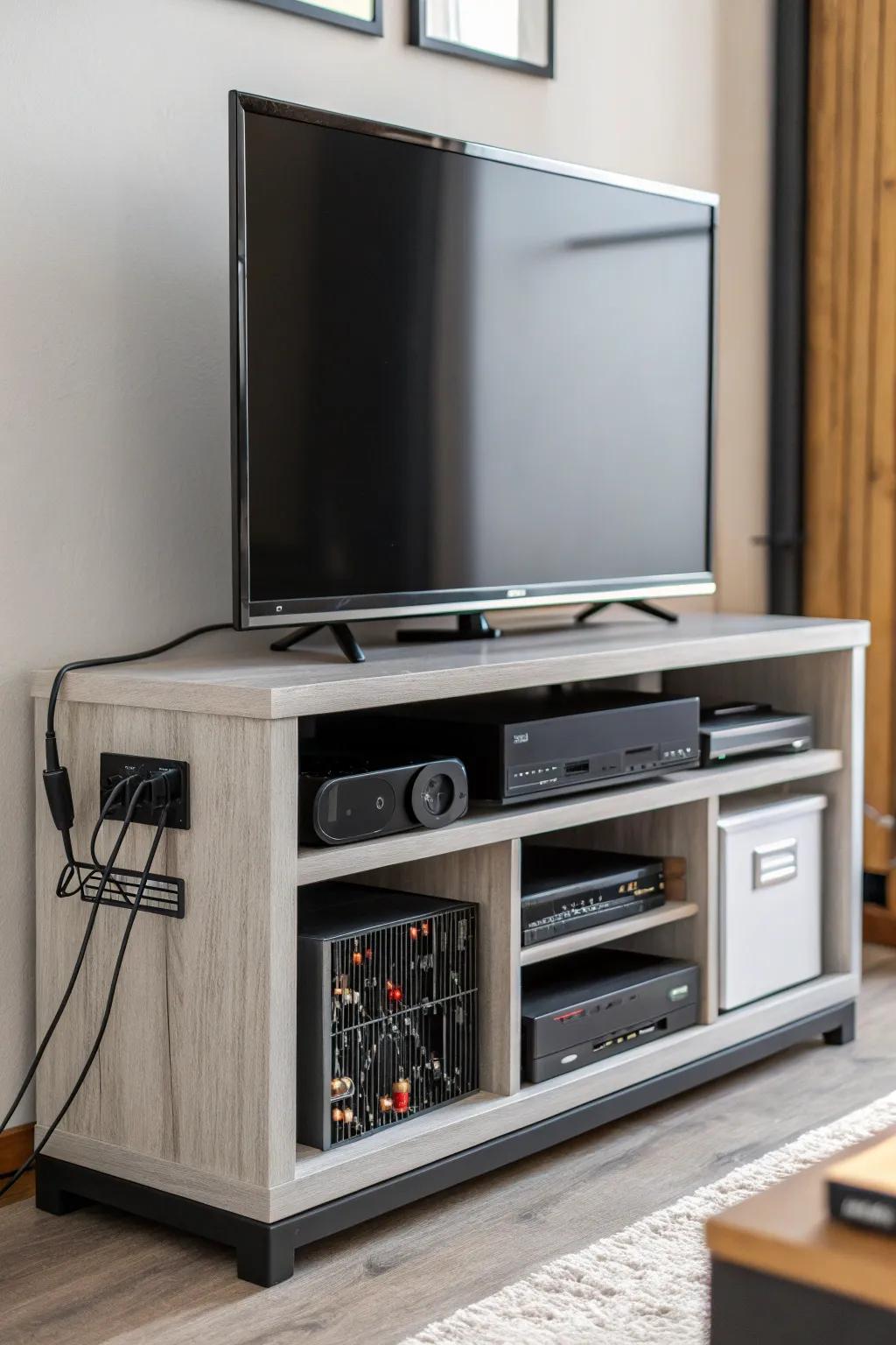 Integrated mounts streamline your TV area for a tidy look.