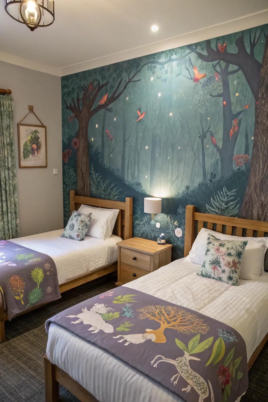 A wall mural has the power to completely transform any room into a realm of dreams and imagination.
