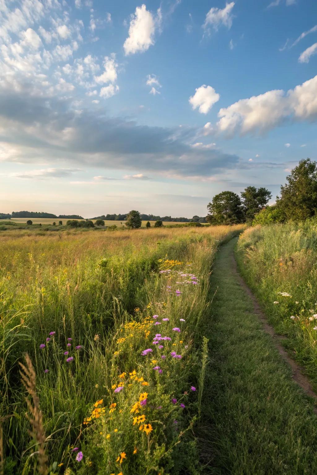 Mowed paths are a simple and natural way to get around open grassy spaces.