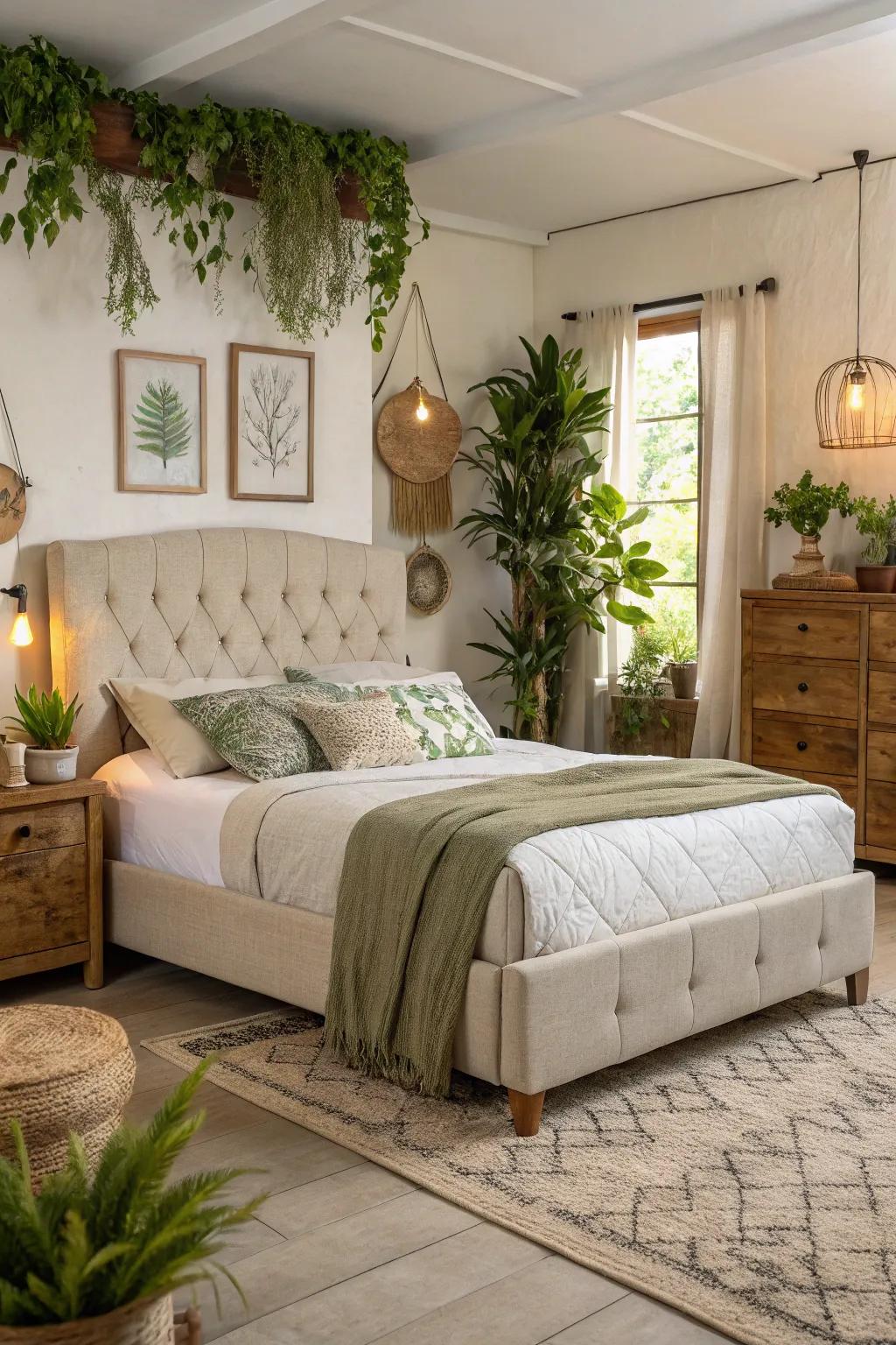 Sustainable fabrics craft an eco-conscious and stylish bedroom.