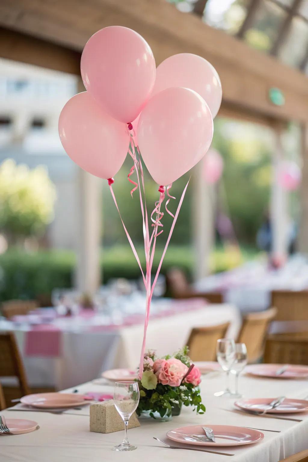 Balloons add a playful and lighthearted touch.