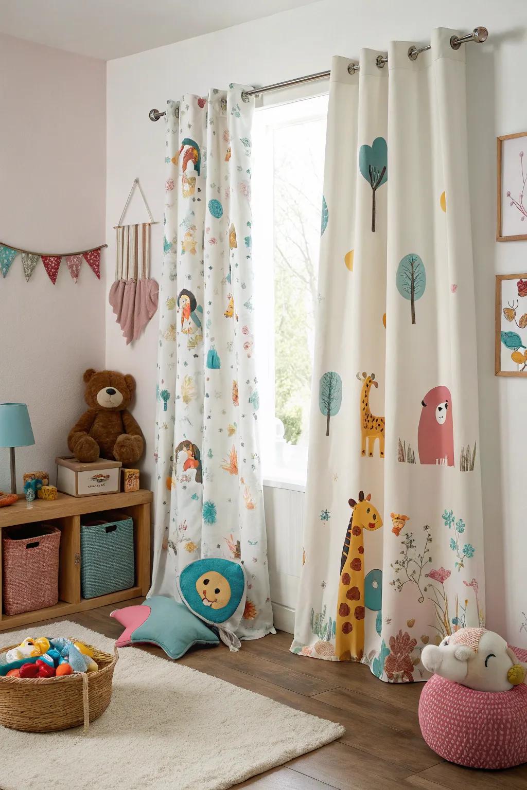 Whimsical prints make kids' spaces enjoyable.