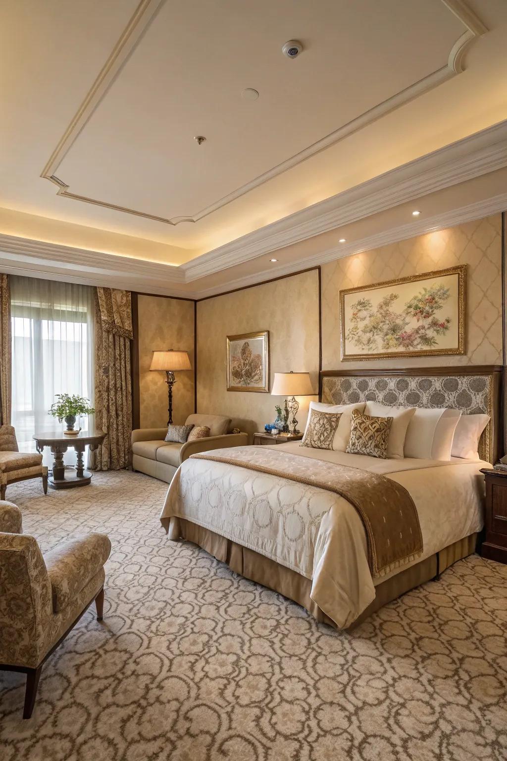 Silk and velvet carpets provide a lavish touch to any room.