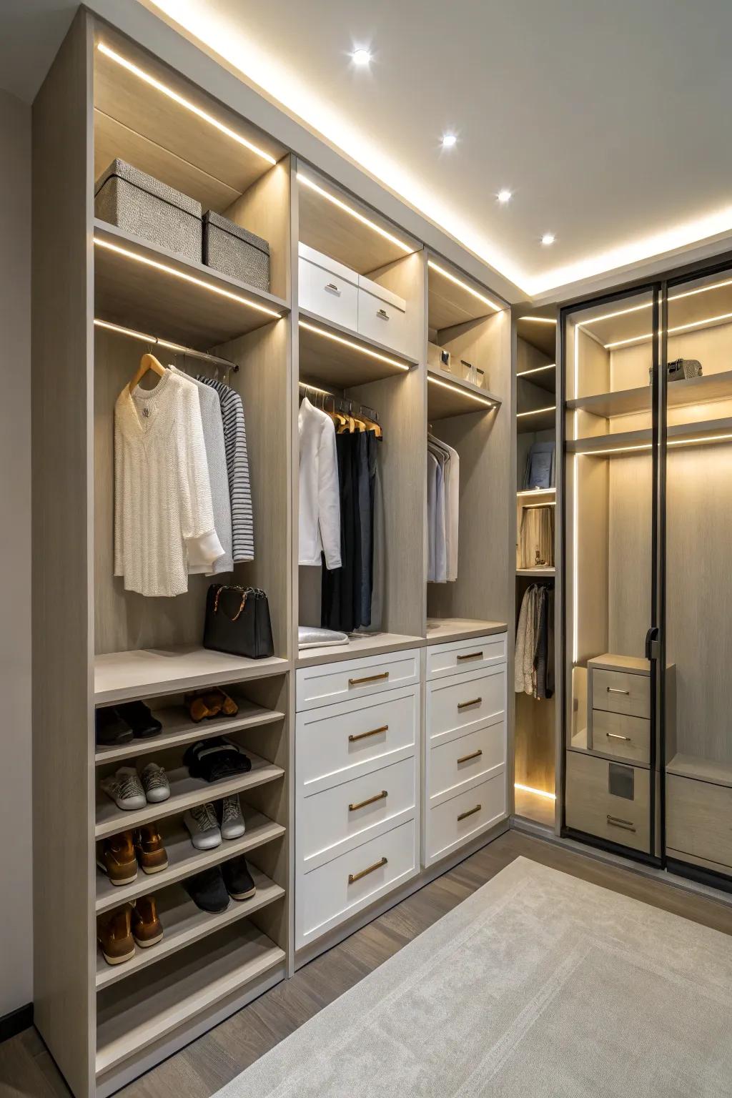 Modular parts provide adaptable and efficient storage solutions.