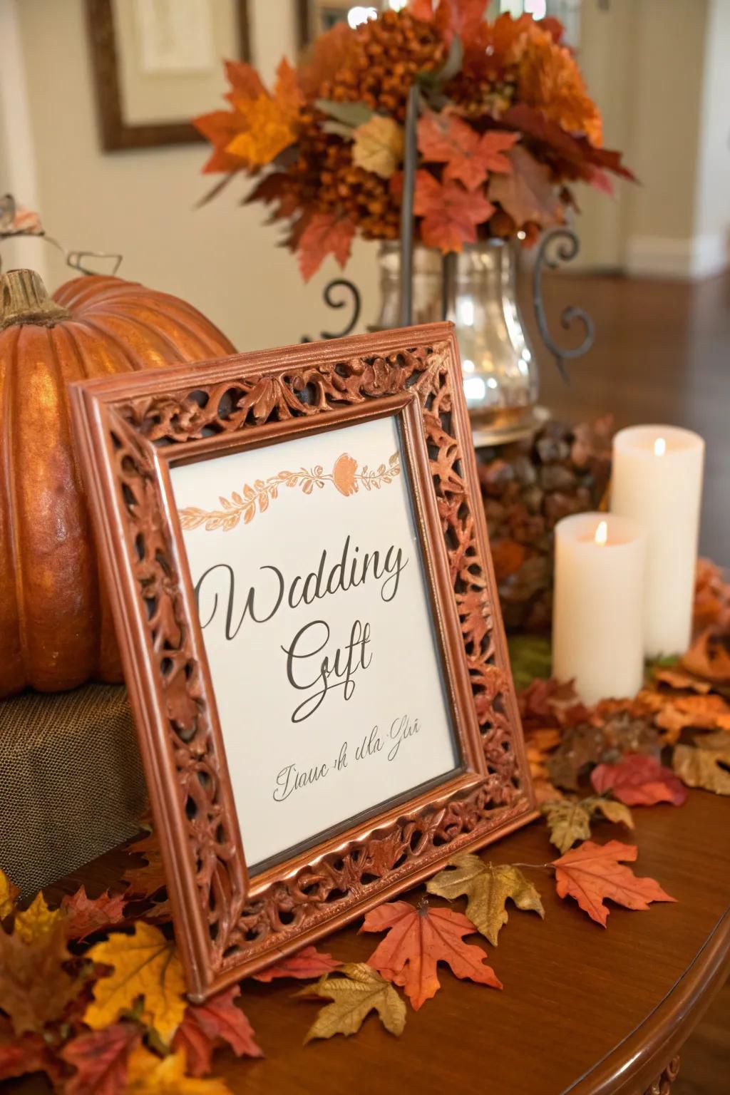 Bronze borders add a cozy, metallic accent.