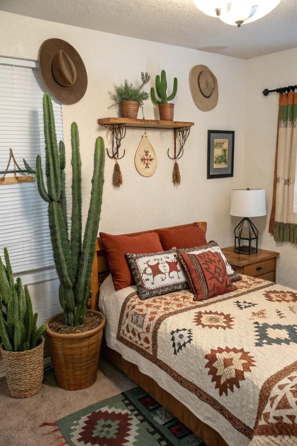 Desert plants infuse a hint of western desert charm.