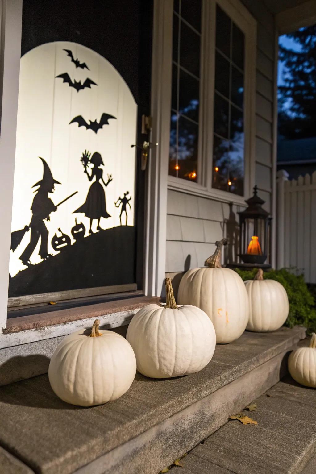 Eerie silhouettes for a Halloween pumpkin presentation.