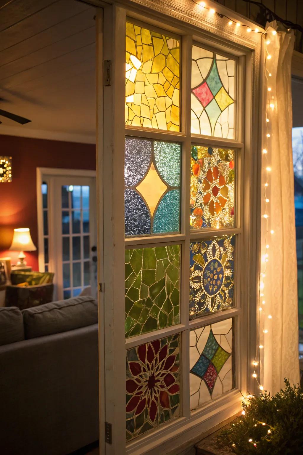 Create unique window decor with crafted mosaic pattern.